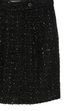Emporio Armani Tweed Sequin-Embellished Mini Skirt Black