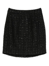 Emporio Armani Tweed Sequin-Embellished Mini Skirt Black