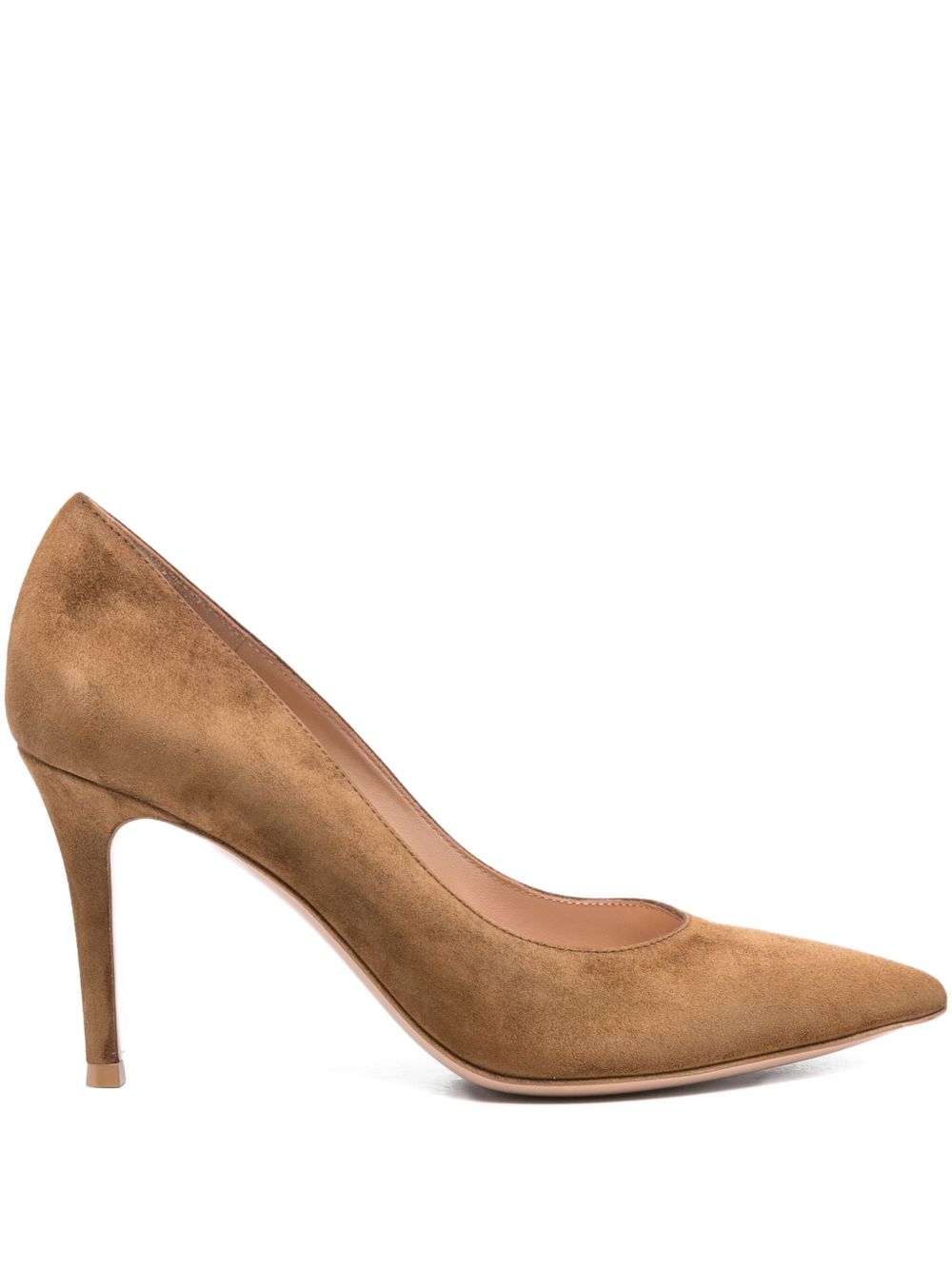 Gianvito Rossi With Heel 85 Silk-Nylon Pumps Brown