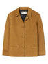 Tory Burch Suede Blazer Jacket with Revere Collar Leather Brown