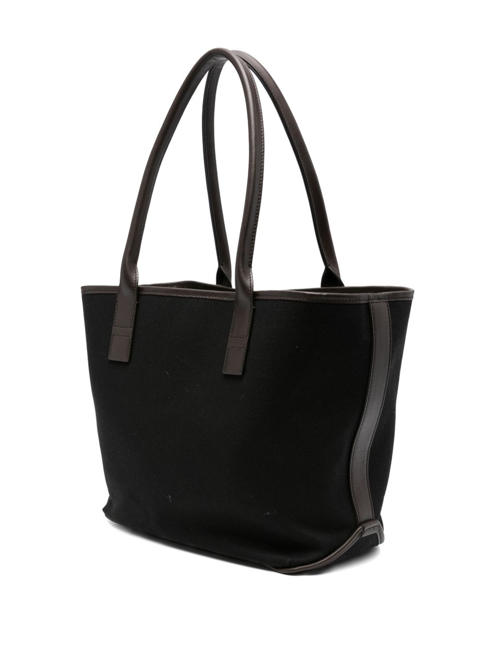 Hogan Pre Pre Script Small Black Leather-Trimmed Tote Bag Black
