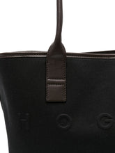 Hogan Pre Pre Script Small Black Leather-Trimmed Tote Bag Black