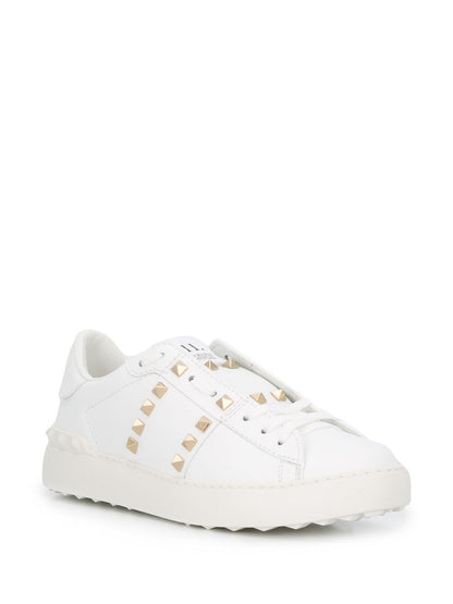 Valentino Garavani Rockstud Untitled Leather Sneakers White