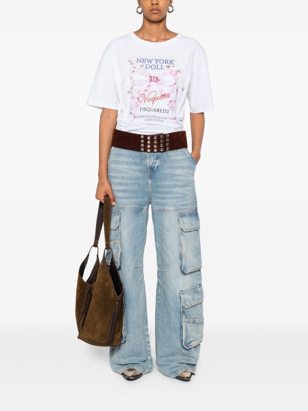 Dsquared2 Printed Cotton Crewneck T-Shirt White White