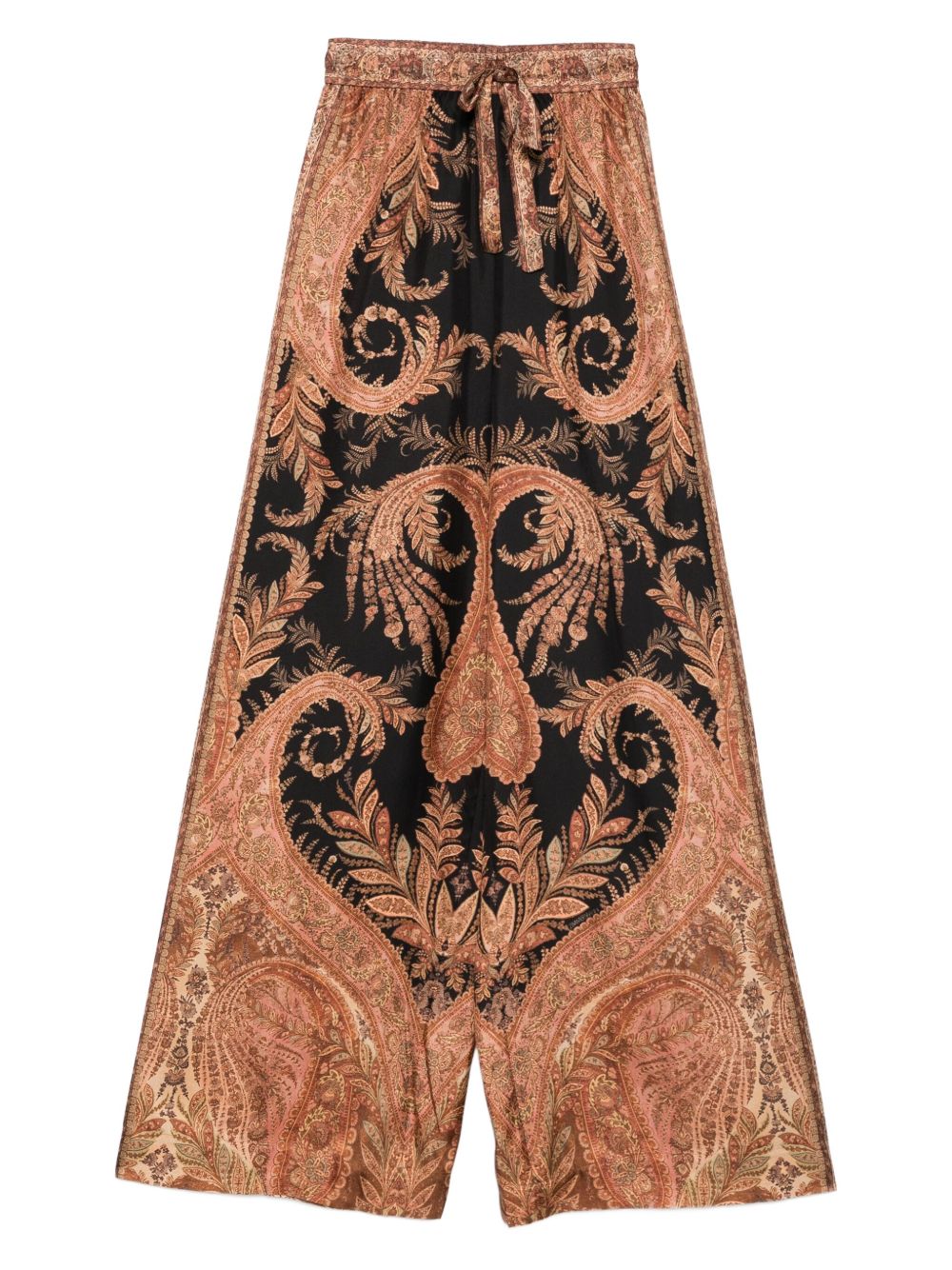 Zimmermann Paisley Silk Drawstring Trousers Black