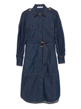 Zimmermann Collared Long Sleeve Cotton Blue Dress Blue