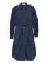Zimmermann Collared Long Sleeve Cotton Blue Dress Blue