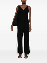 Elisabetta Franchi Wide-Leg Knitted Tricot Trousers Black
