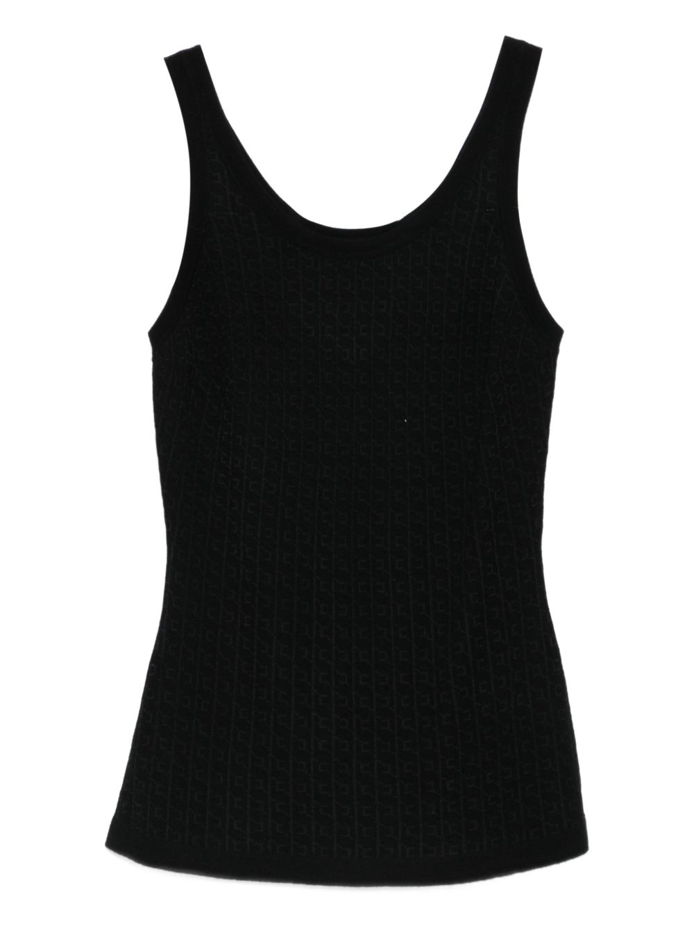 Elisabetta Franchi Wool Blend Sleeveless Tank Top Black