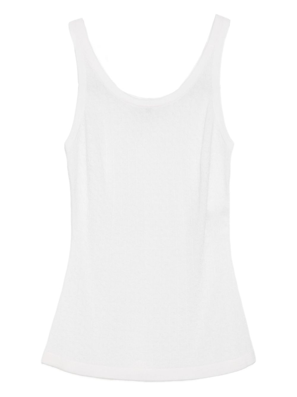 Elisabetta Franchi Wool Blend Sleeveless Scoop Neck Tank Top Ivory ivory