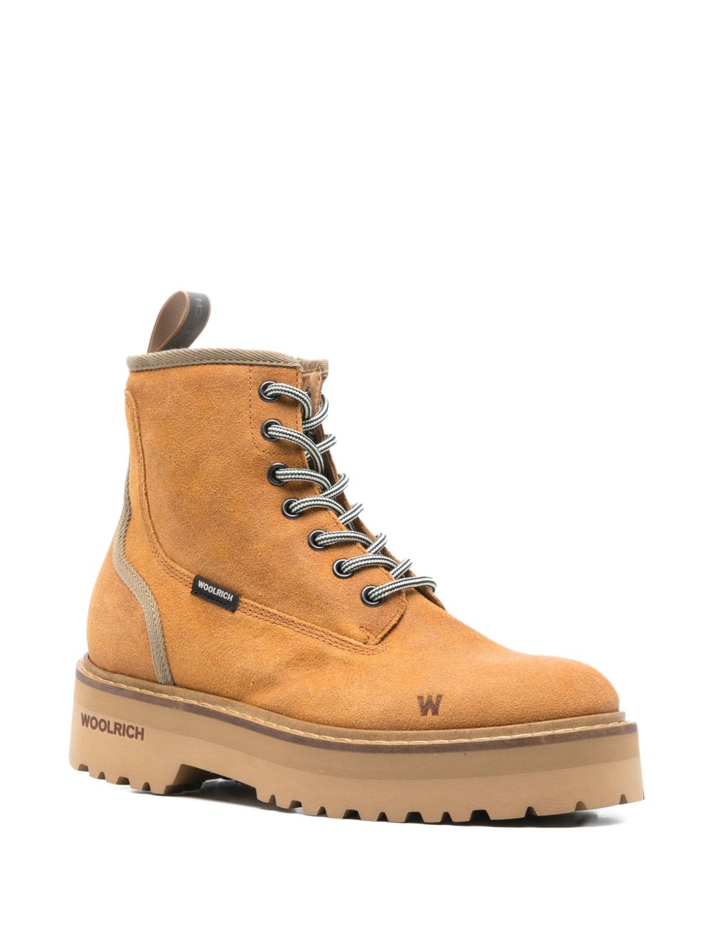 Woolrich Leather Platform Lace-Up Boots Leather Brown