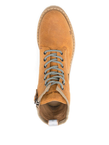 Woolrich Leather Platform Lace-Up Boots Leather Brown
