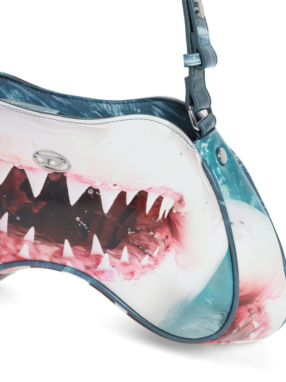 Diesel Play Shark-Mouth Print Curved Shoulder Bag Multicolour