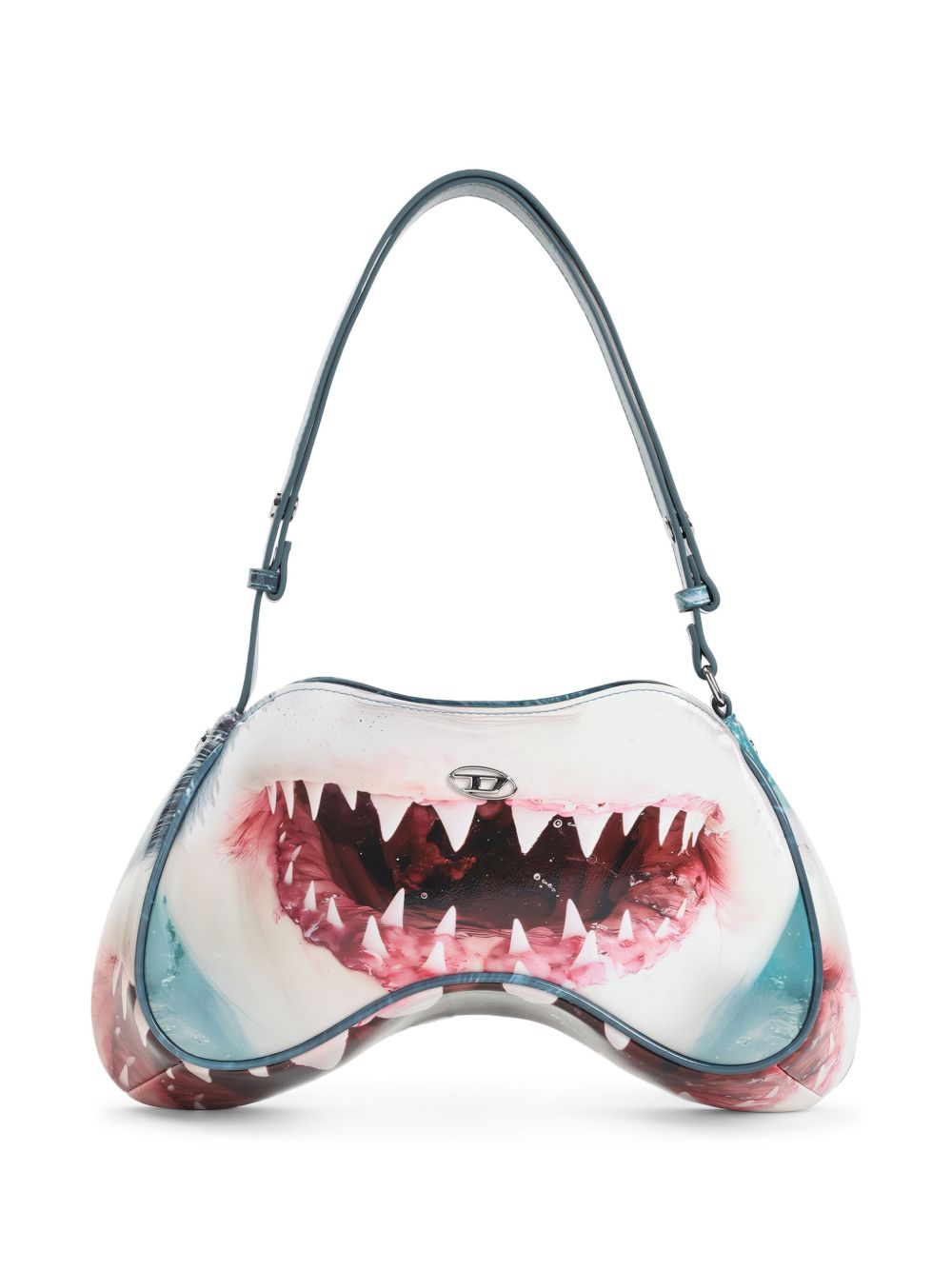 Diesel Play Shark-Mouth Print Curved Shoulder Bag Multicolour