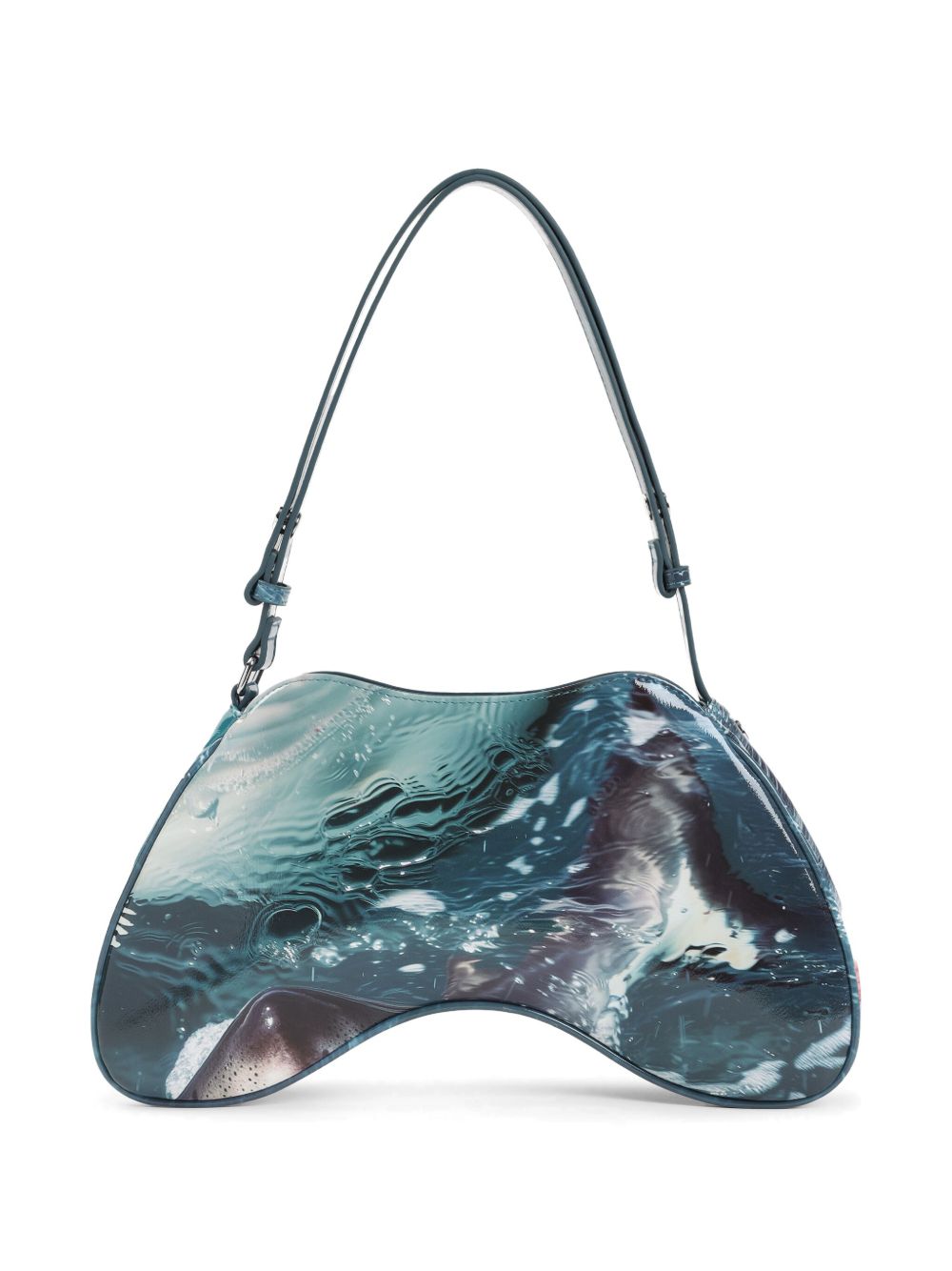 Diesel Play Shark-Mouth Print Curved Shoulder Bag Multicolour