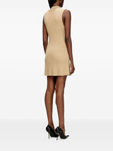 Diesel Ribbed Knit Sleeveless Keyhole Midi Dress Beige