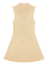 Diesel Ribbed Knit Sleeveless Keyhole Midi Dress Beige