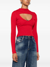 Diesel Ribbed Wool Long-Sleeve Sweater Red