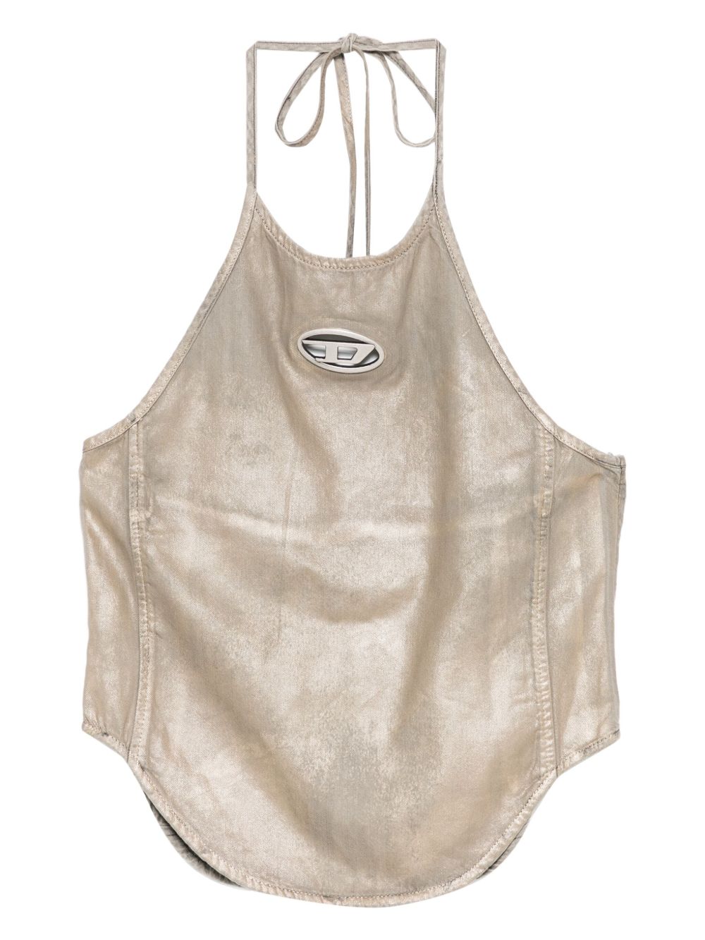Diesel Metallic Gold-Tone Tie Fastening Top Golden Golden