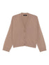 Fabiana Filippi V-neck Button-Fastening Ribbed Wool-Silk Sweater Brown brown