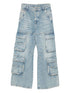 Diesel Clear Blue Cargo Denim Straight-Leg Jeans Clear Blue
