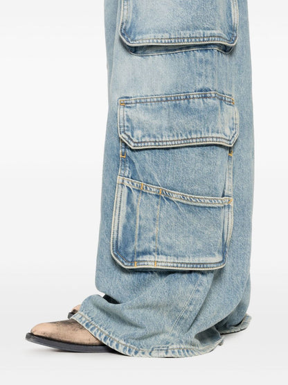 Diesel Clear Blue Cargo Denim Straight-Leg Jeans Clear Blue
