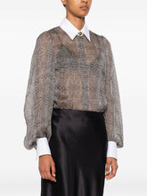Elisabetta Franchi Snakeskin Silk Shirt Bodysuit Black Black