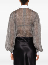 Elisabetta Franchi Snakeskin Silk Shirt Bodysuit Black Black