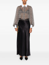 Elisabetta Franchi Snakeskin Silk Shirt Bodysuit Black Black