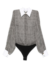 Elisabetta Franchi Snakeskin Silk Shirt Bodysuit Black Black