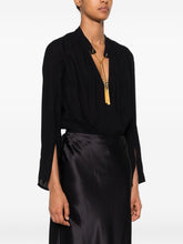 Elisabetta Franchi Long Sleeve Gold Embellished Top Black Black