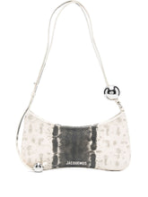 Jacquemus The Bisou Perle Ball-Embellished Curved Leather Shoulder Bag Beige