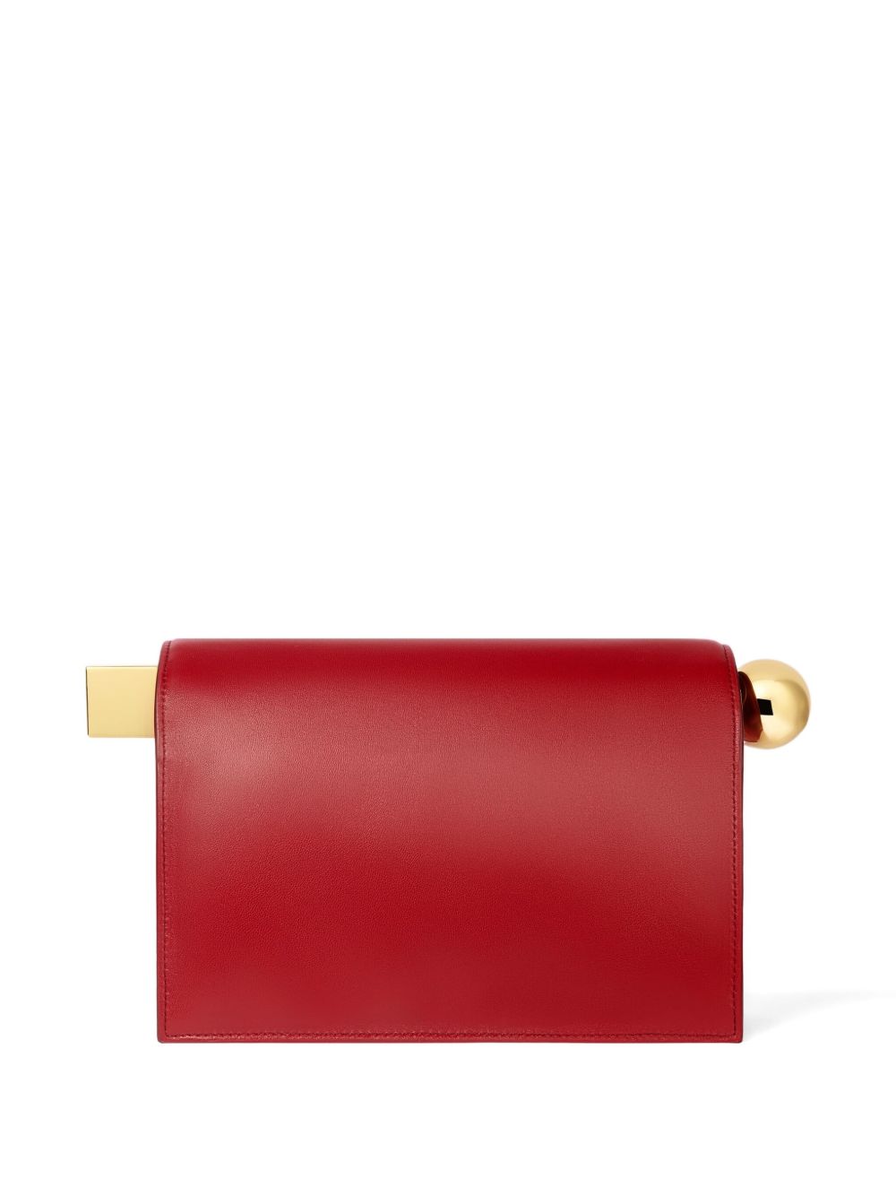 Jacquemus The Rond Carré Lambskin Clutch Bag Red