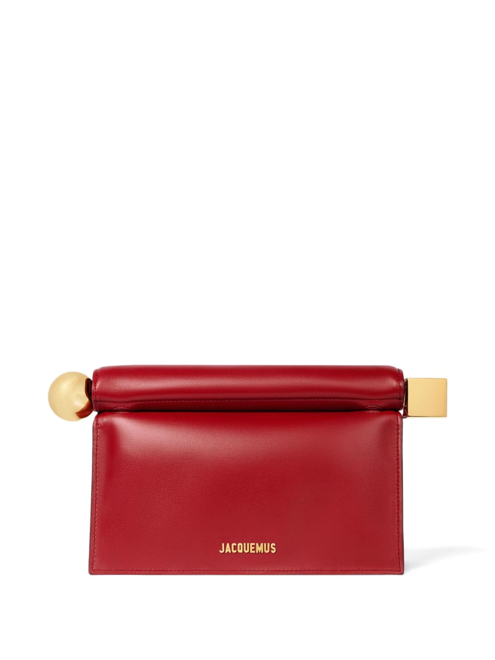 Jacquemus The Rond Carré Lambskin Clutch Bag Red