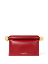 Jacquemus The Rond Carré Lambskin Clutch Bag Red