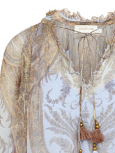 Zimmermann Paisley-Print Viscose Ruffled Shirt Lilac lilac