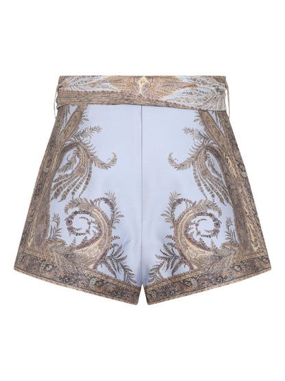 Zimmermann Paisley Silk-Blend Shorts Lilac lilac