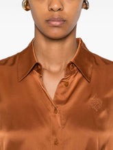 Zimmermann Embroidered silk shirt Brown