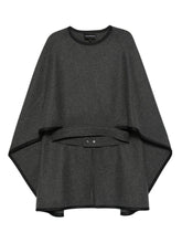 Emporio Armani Dark Grey Wool Belted Jacket with Button Fastening Grey