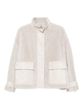 Emporio Armani Teddy-Texture Buttoned Jacket in Ivory Ivory