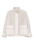 Emporio Armani Teddy-Texture Buttoned Jacket in Ivory Ivory