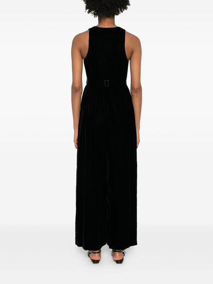 Emporio Armani Long Silk-Nylon Dress Black