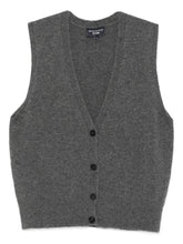 Emporio Armani Cashmere Wool V-Neck Sleeveless Vest Grey