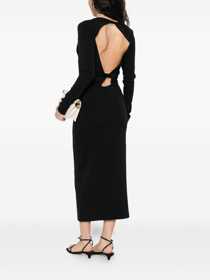 Emporio Armani Silk-Blend Black Cocktail Dress Black