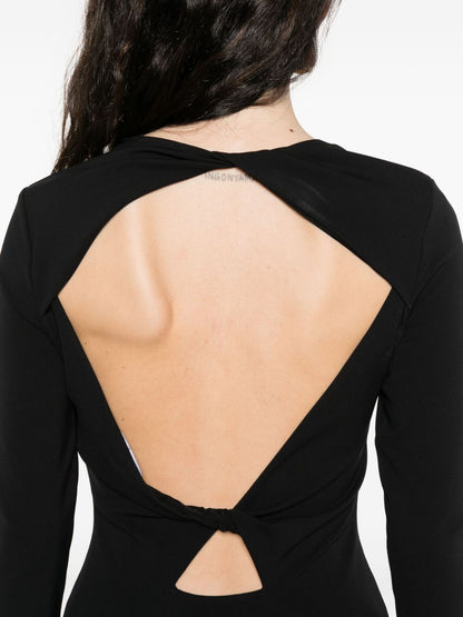 Emporio Armani Silk-Blend Black Cocktail Dress Black