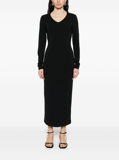 Emporio Armani Silk-Blend Black Cocktail Dress Black