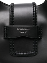 Emporio Armani Calf Leather Top Handle Shoulder Bag Black Black
