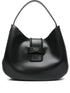Emporio Armani Calf Leather Top Handle Shoulder Bag Black Black