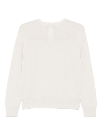 Emporio Armani Ivory Ribbed Wool-Blend Sweater Ivory