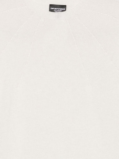 Emporio Armani Ivory Ribbed Wool-Blend Sweater Ivory